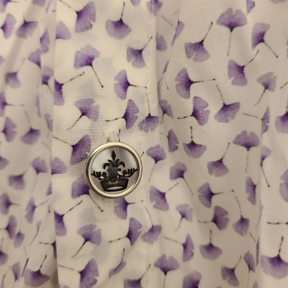 English Laundry Men's White and Purple Patterned Shirt Size Medium - Picture 4 of 7